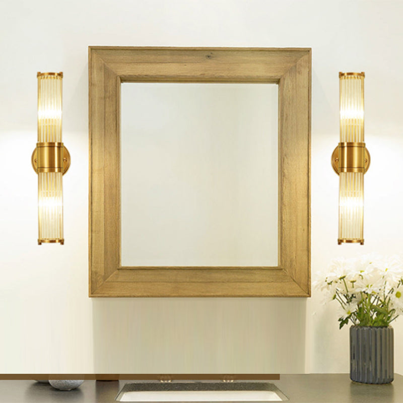 Modern Simple Copper Vanity Light Cylinder Shape Vanity Lamp for Shower Room