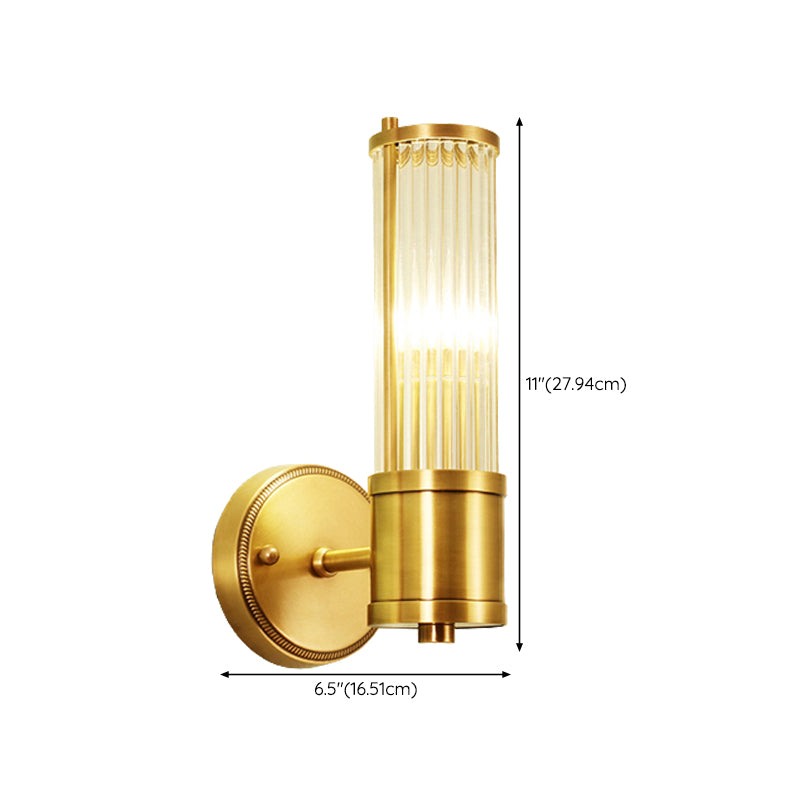 Modern Simple Copper Vanity Light Cylinder Shape Vanity Lamp for Shower Room
