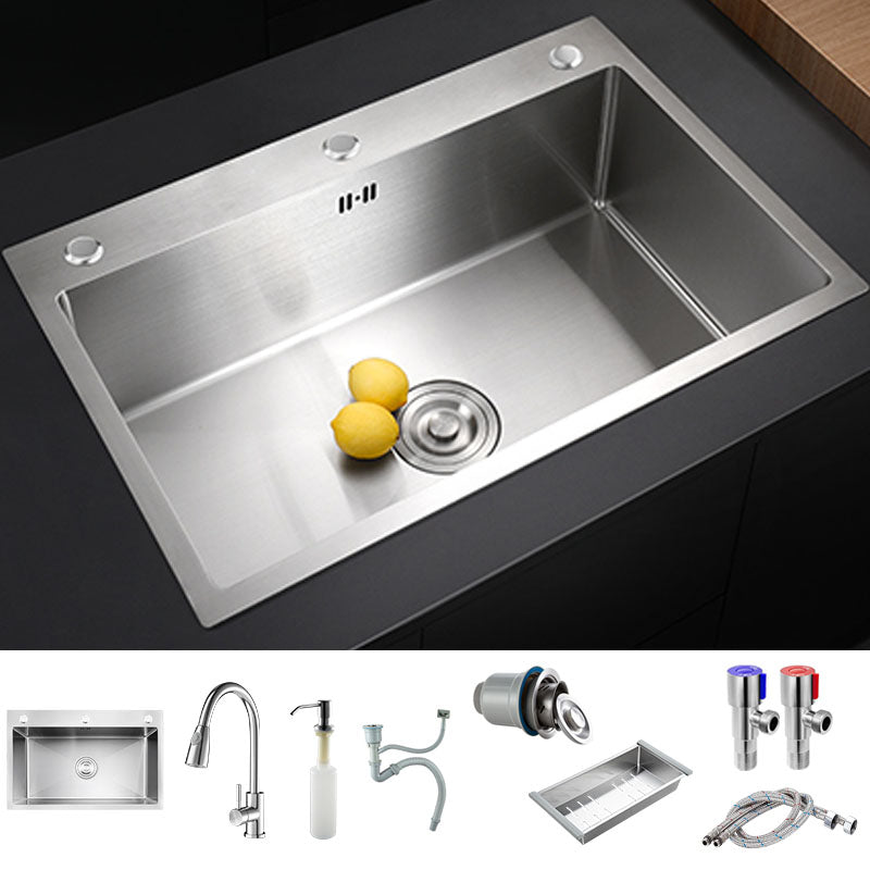 Modern Workstation Ledge Stainless Steel with Faucet and Soap Dispenser Prep Station