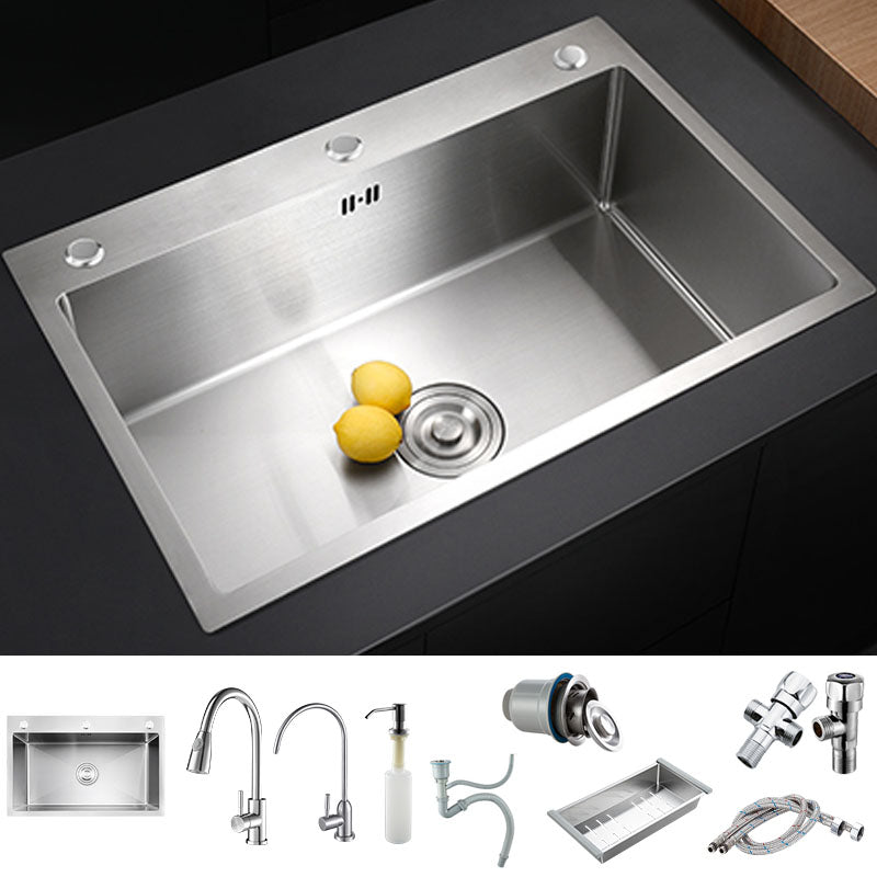 Modern Workstation Ledge Stainless Steel with Faucet and Soap Dispenser Prep Station