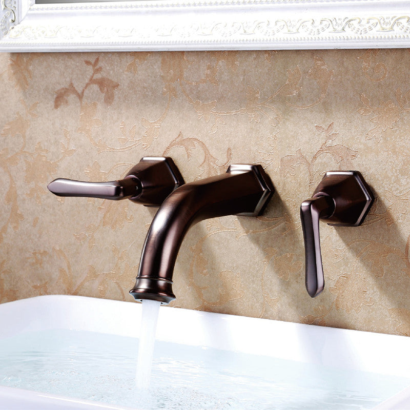 Glam Tub Faucet Wall Mounted Double Handle Low Arc Bath Faucet Trim