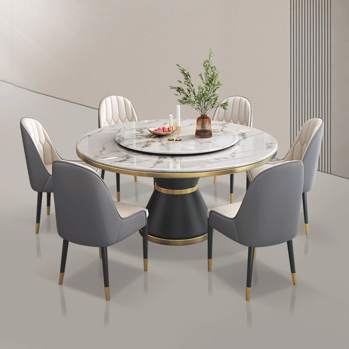Glam Marble Furniture 5/7/9/11 Standard Height Dining Room Furniture Set for Home