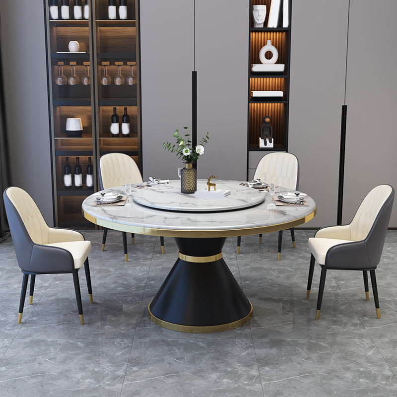 Glam Marble Furniture 5/7/9/11 Standard Height Dining Room Furniture Set for Home