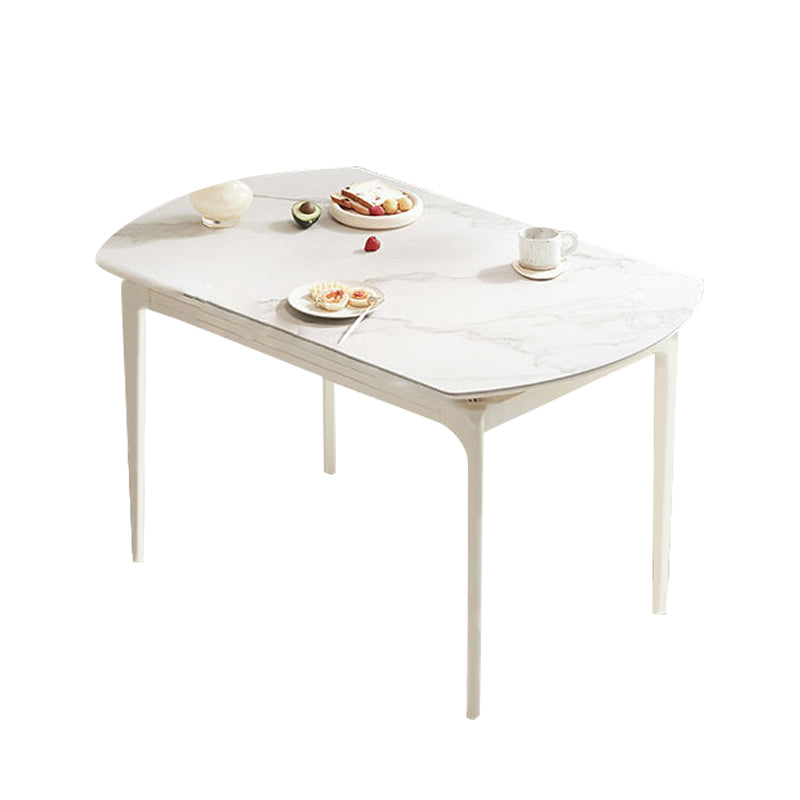 Modern Style Stone Furniture 5/7 Pcs White Rectangle Dinette Table with Dining Chair