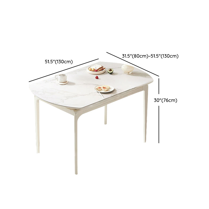 Modern Style Stone Furniture 5/7 Pcs White Rectangle Dinette Table with Dining Chair