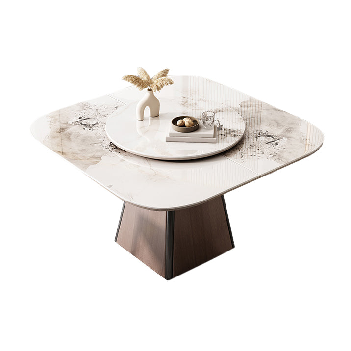 Modern White Stone Top Dining Set 1/5/7 Pieces Dining Table Set with Padded Chairs