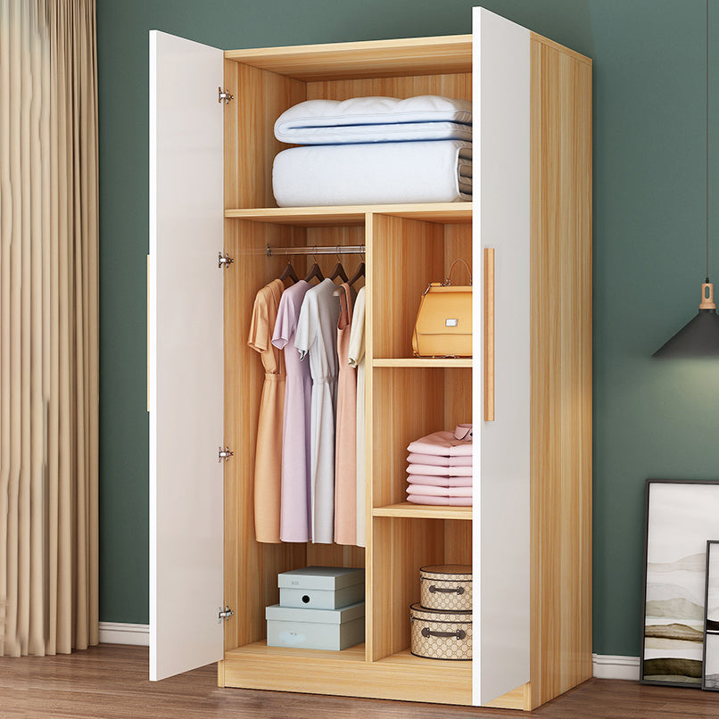 Modern Matte Closet Wooden Glossy Coat Locker with Garment Rod