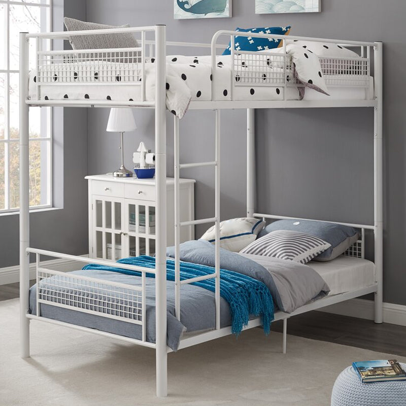 Metal Standard Bunk Bed 74.8" H High Bunk Bed Frame with Built-In Ladder