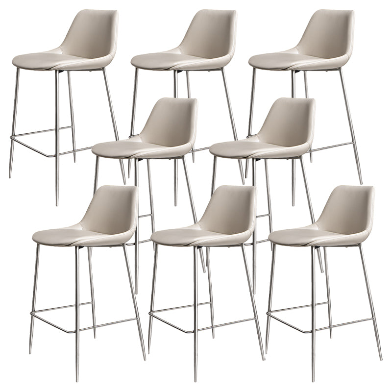 Indoor Faux Leather Bar Chair Contemporary Metal Legs Bar Stools