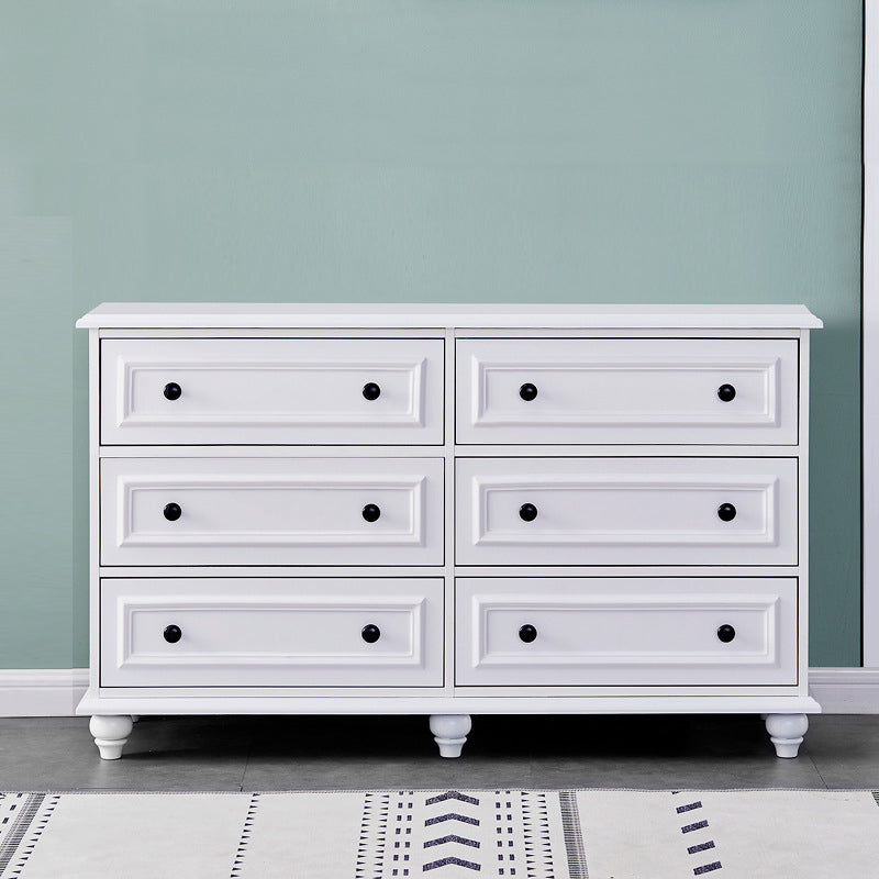Contemporary Engineered Wood Storage Chest Home Chest in White with Drawers