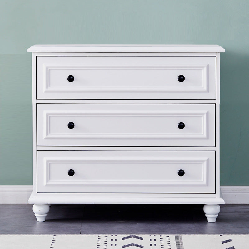 Contemporary Engineered Wood Storage Chest Home Chest in White with Drawers