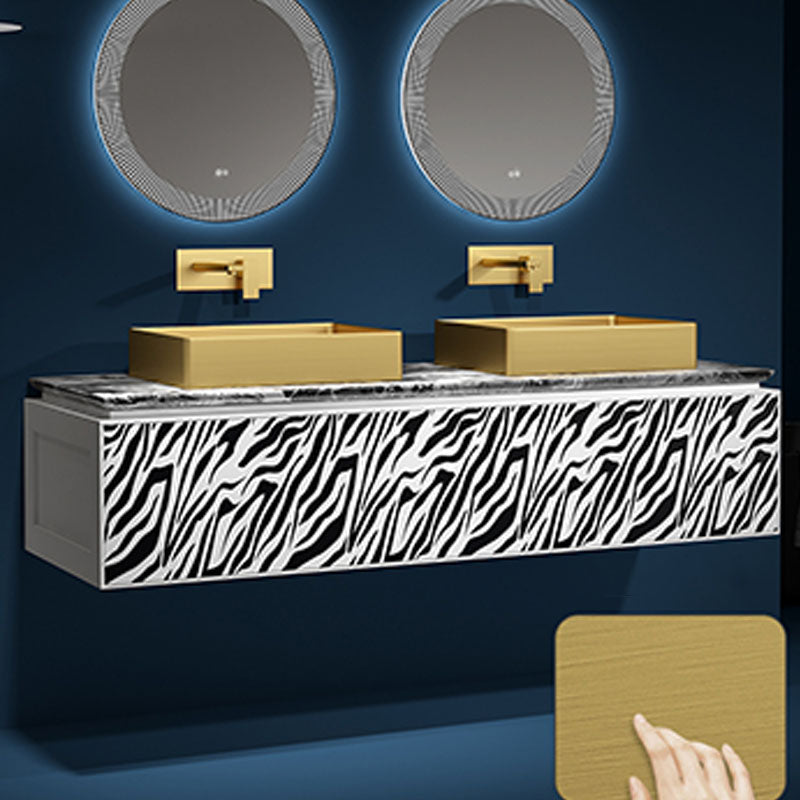 Modern Bathroom Sink with Pop-Up Drain Metal Rectangular Vessel Bathroom Sink