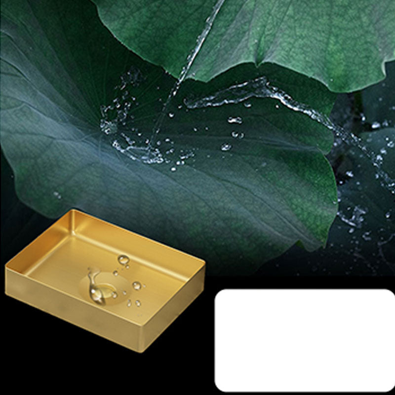 Modern Bathroom Sink with Pop-Up Drain Metal Rectangular Vessel Bathroom Sink
