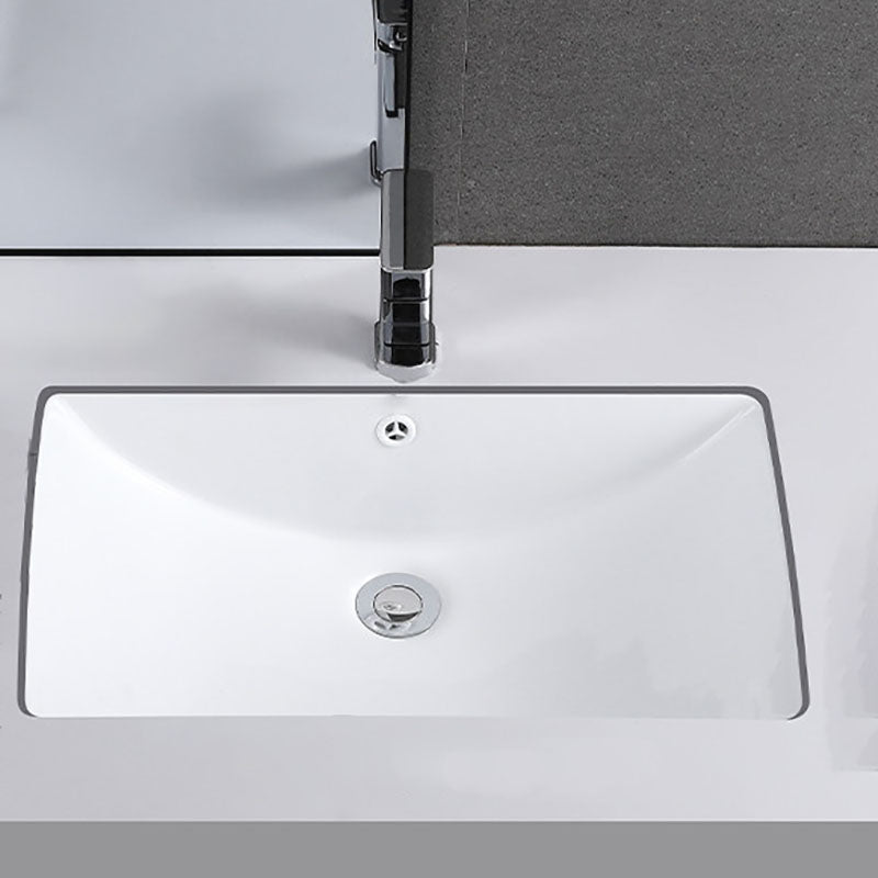 Modern Undermount Vanity Sink Porcelain Shut-Off Valve Included Bathroom Sink