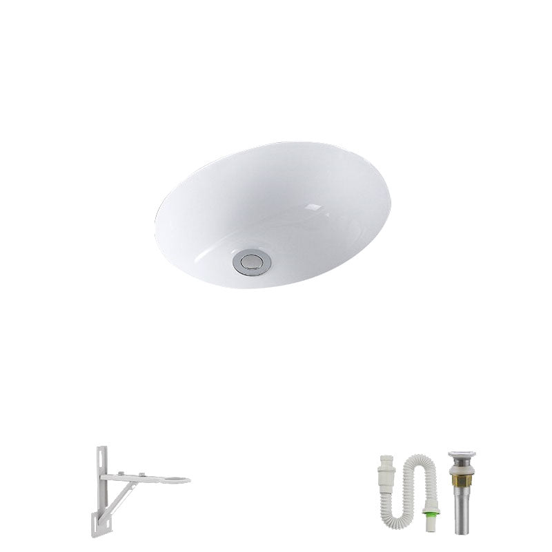 Modern Undermount Vanity Sink Porcelain Shut-Off Valve Included Bathroom Sink