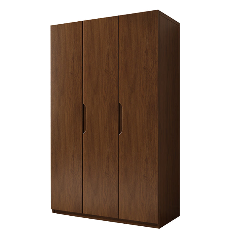 Solid Wood Wardrobe Armoire Contemporary Brown Storage Cabinet