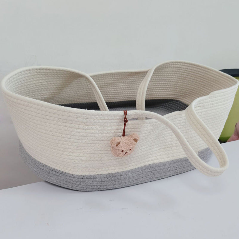 Portable Crib Cradle Oval Folding Moses Basket for Newborn and Baby