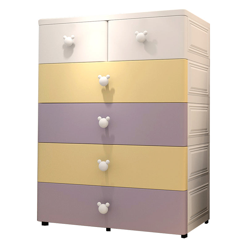 Northern European Vertical Kids Nightstand Plastic Nursery Dresser for Home