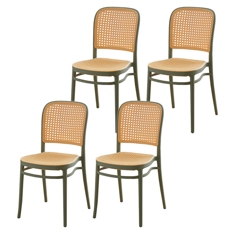 Tropical Plastic Outdoor Bistro Chairs Stacking Outdoors Dining Chairs Water Proof