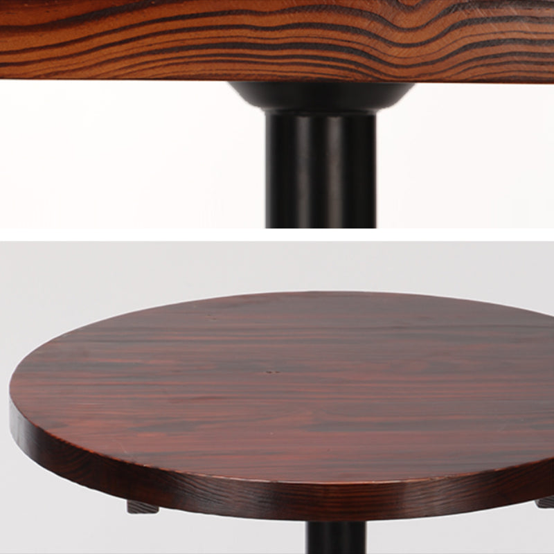 Brown Wood Round Pub Table Set 1/3 Pieces Contemporary Indoor Bar Table Set