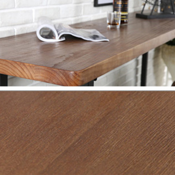 Rectangle Industrial Pub Table Set 1/4/7 Pieces Wooden Bar Table Set with Brown Stools