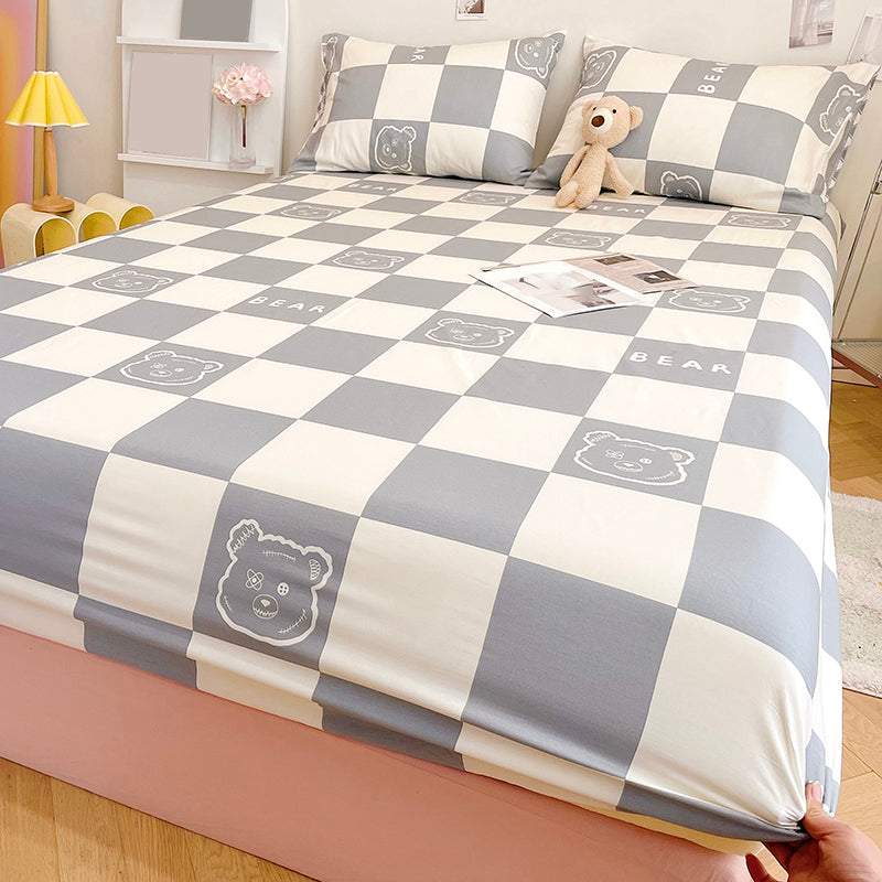 Cartoon Print Sheets Cotton Fade Resistant Non-Pilling Soft Bed Sheet Set