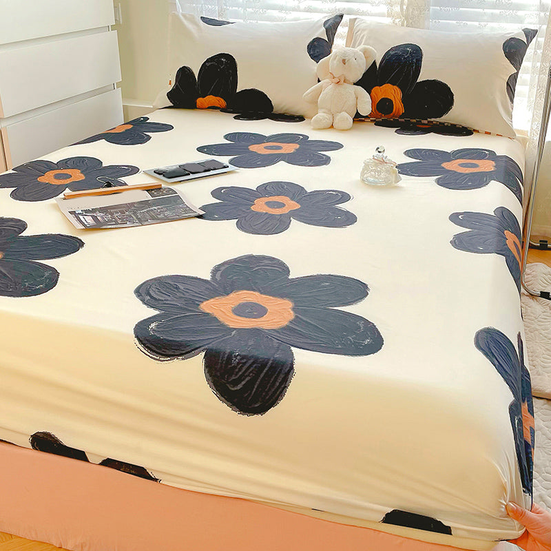 Cartoon Print Sheets Cotton Fade Resistant Non-Pilling Soft Bed Sheet Set