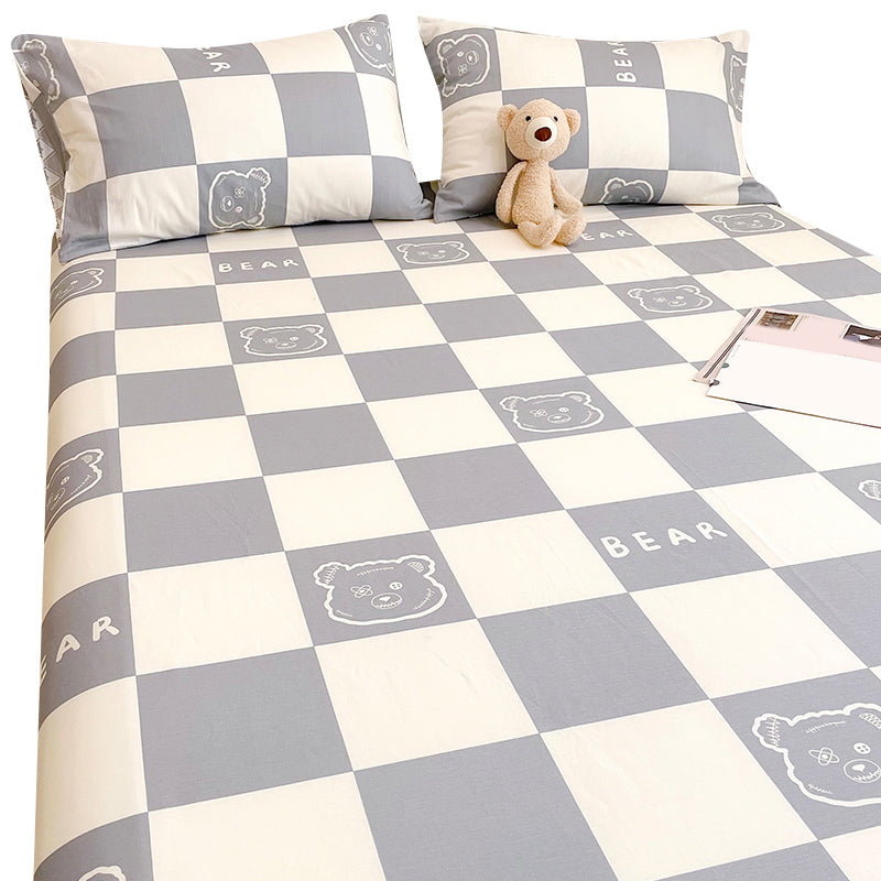 Cartoon Print Sheets Cotton Fade Resistant Non-Pilling Soft Bed Sheet Set