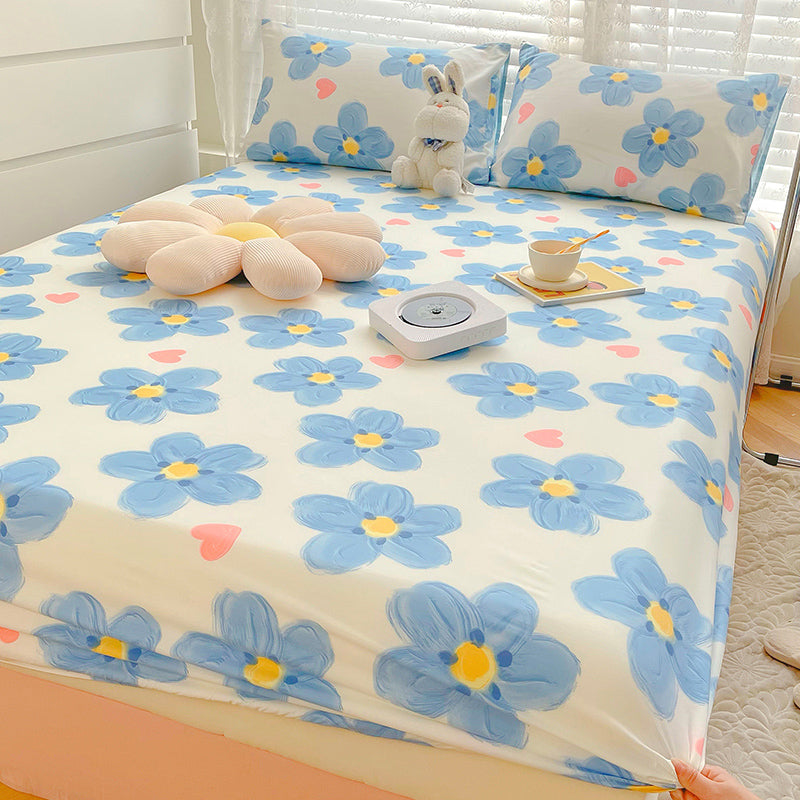 Cartoon Print Sheets Cotton Fade Resistant Non-Pilling Soft Bed Sheet Set