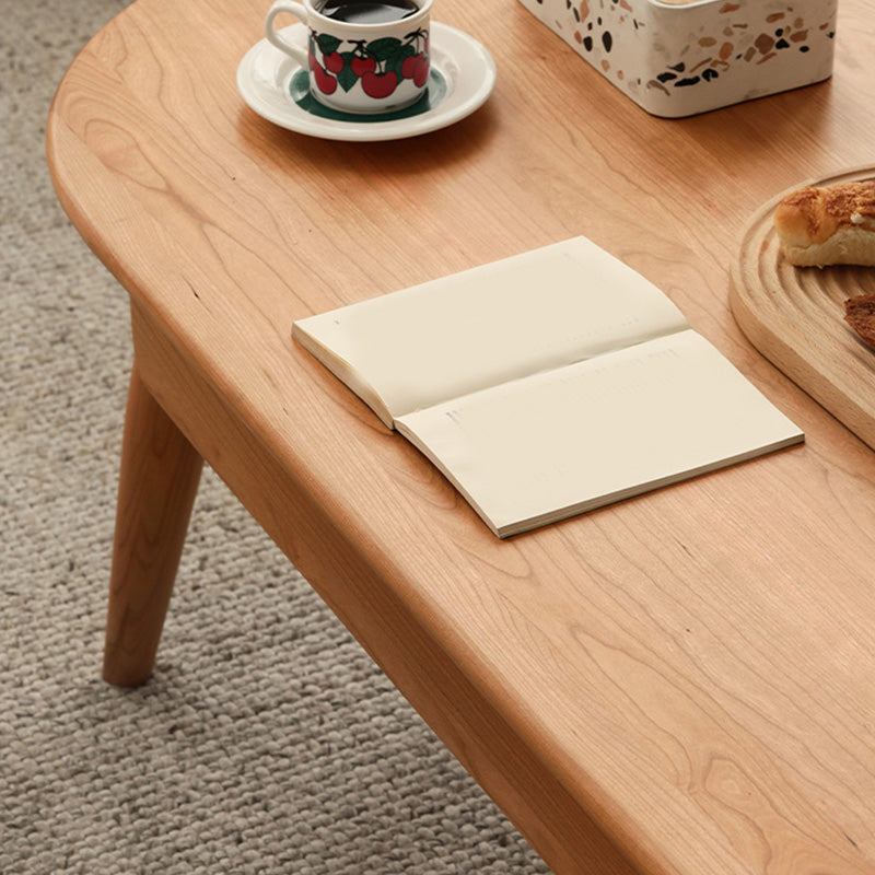 4 Legs Coffee Table Solid Wood Cocktail Table with 2 Storage Drawers