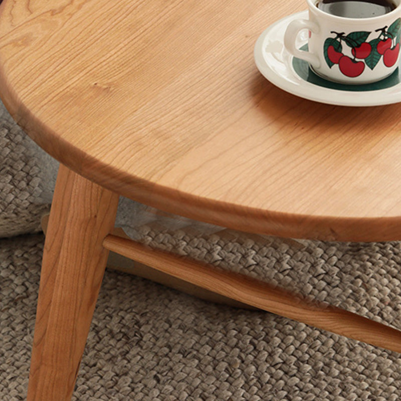 4 Legs Coffee Table Solid Wood Cocktail Table with 2 Storage Drawers