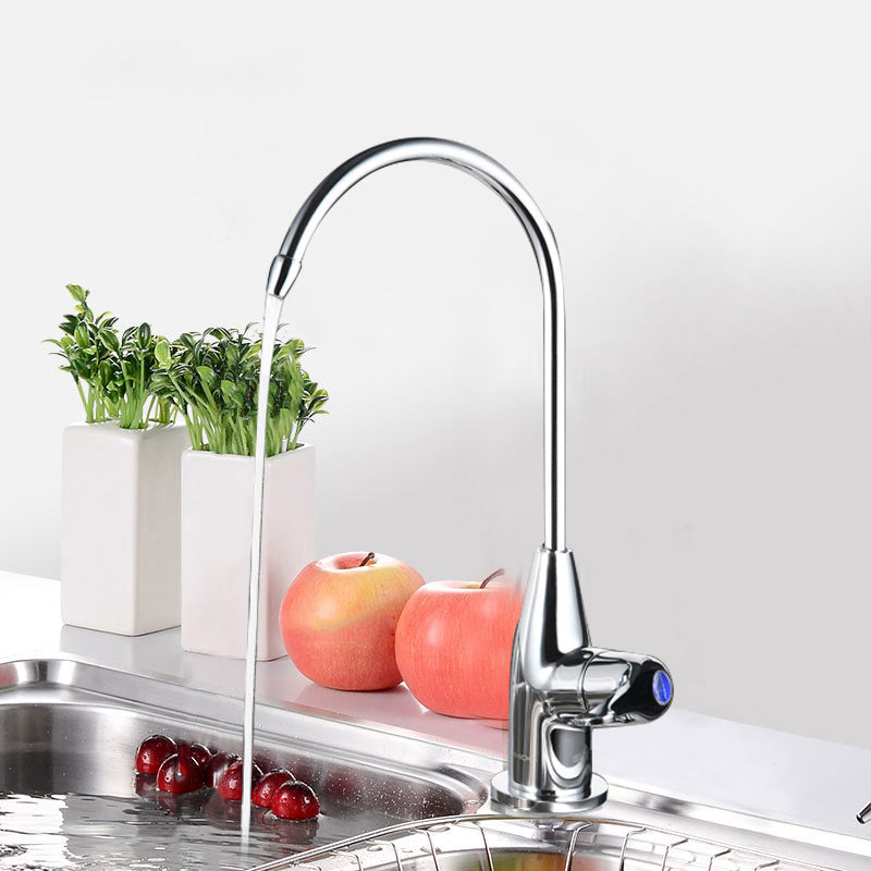 Modern Style Copper Kitchen Faucet Gooseneck Lever Handle Kitchen Faucet