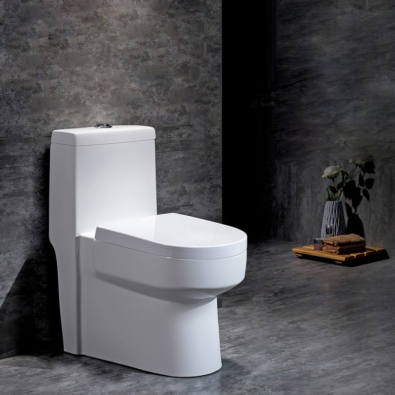 Contemporary Siphon Jet Flush Toilet White Urine Toilet with Seat for Bathroom