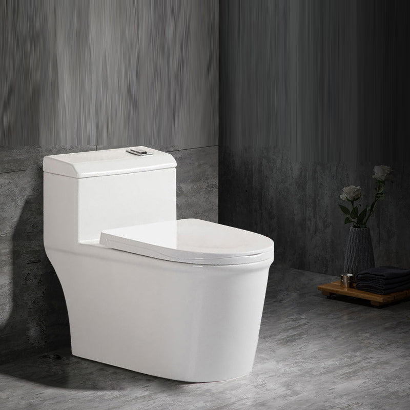 Contemporary Siphon Jet Flush Toilet White Urine Toilet with Seat for Bathroom