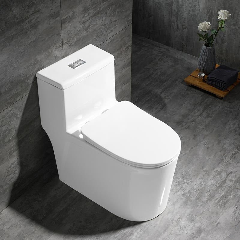 Contemporary Siphon Jet Flush Toilet White Urine Toilet with Seat for Bathroom