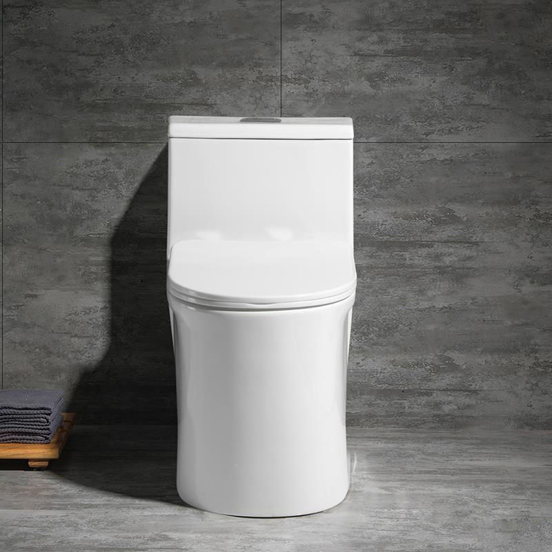 Contemporary Siphon Jet Flush Toilet White Urine Toilet with Seat for Bathroom