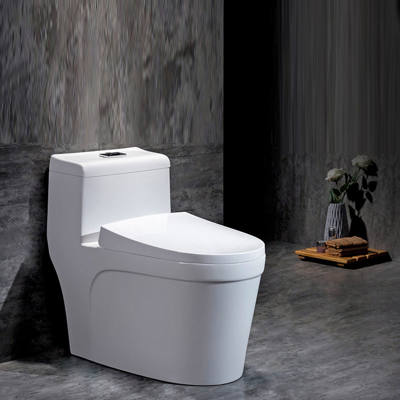 Contemporary Siphon Jet Flush Toilet White Urine Toilet with Seat for Bathroom