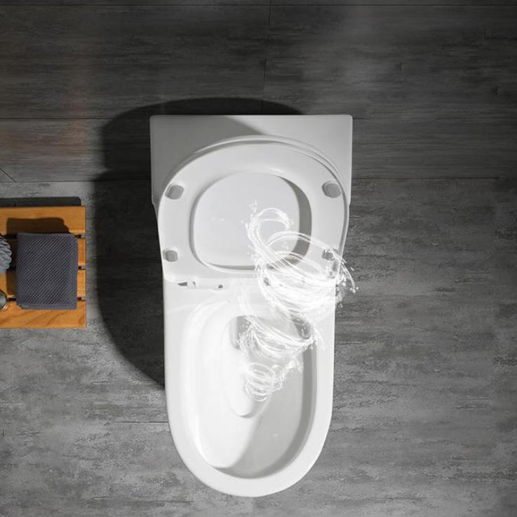 Contemporary Siphon Jet Flush Toilet White Urine Toilet with Seat for Bathroom