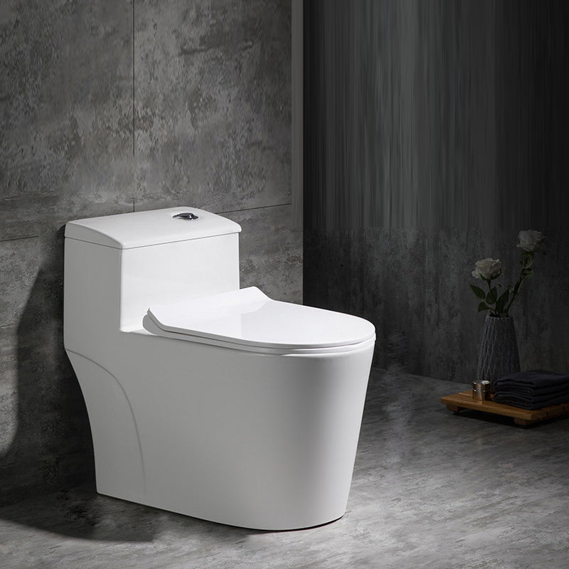 Contemporary Siphon Jet Flush Toilet White Urine Toilet with Seat for Bathroom