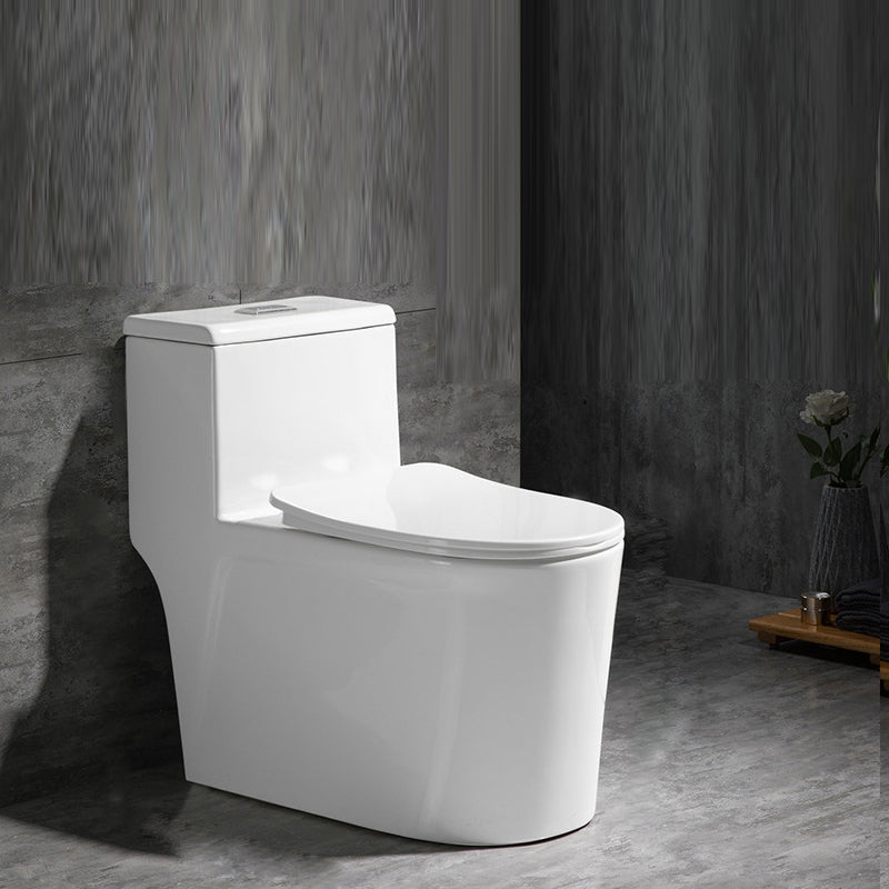 Contemporary Siphon Jet Flush Toilet White Urine Toilet with Seat for Bathroom