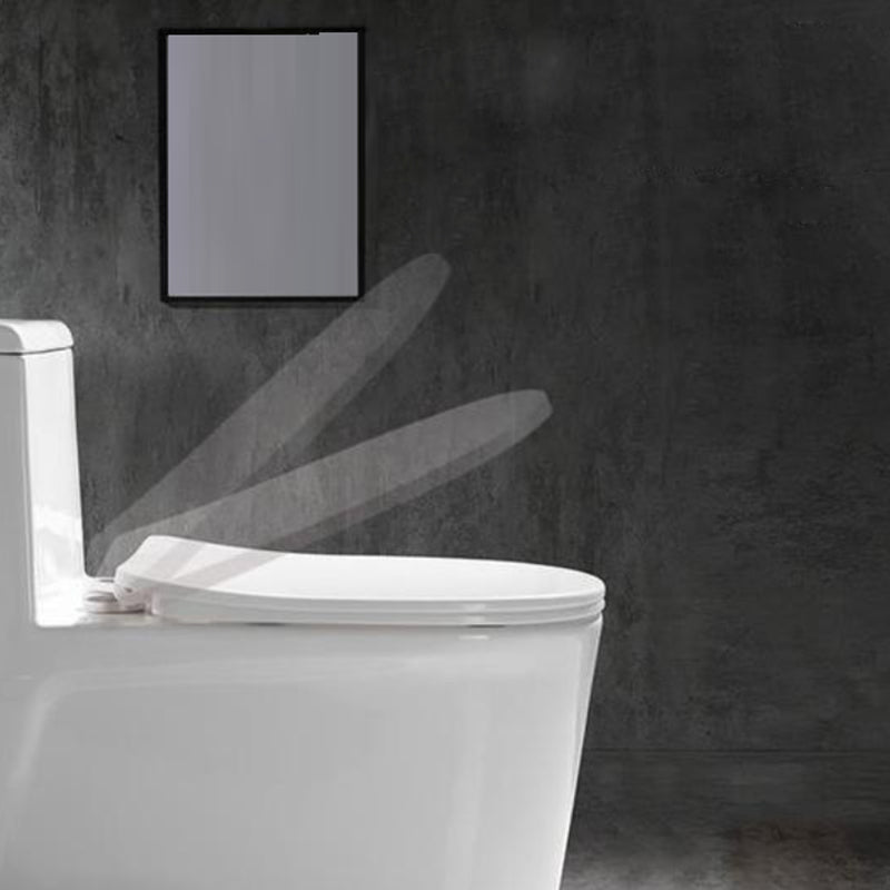 Contemporary Siphon Jet Flush Toilet White Urine Toilet with Seat for Bathroom