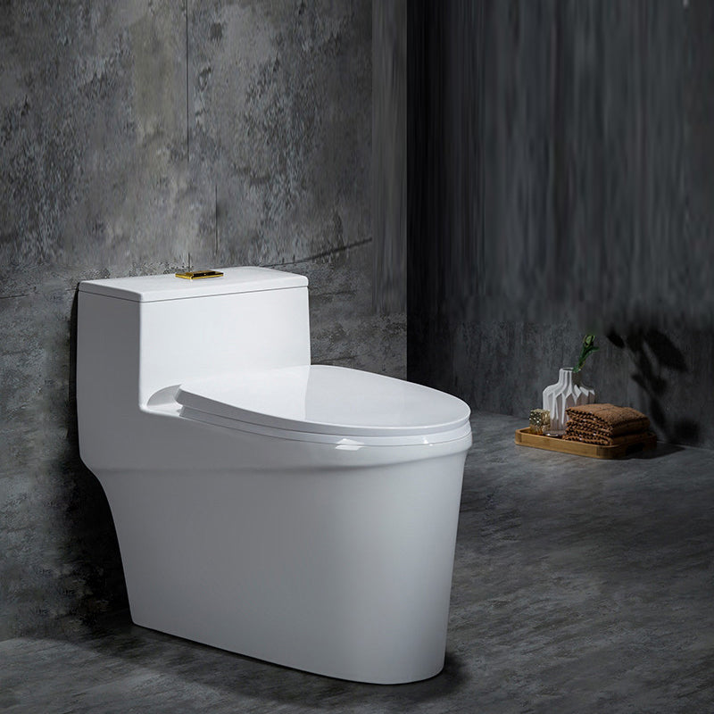 Contemporary Siphon Jet Flush Toilet White Urine Toilet with Seat for Bathroom