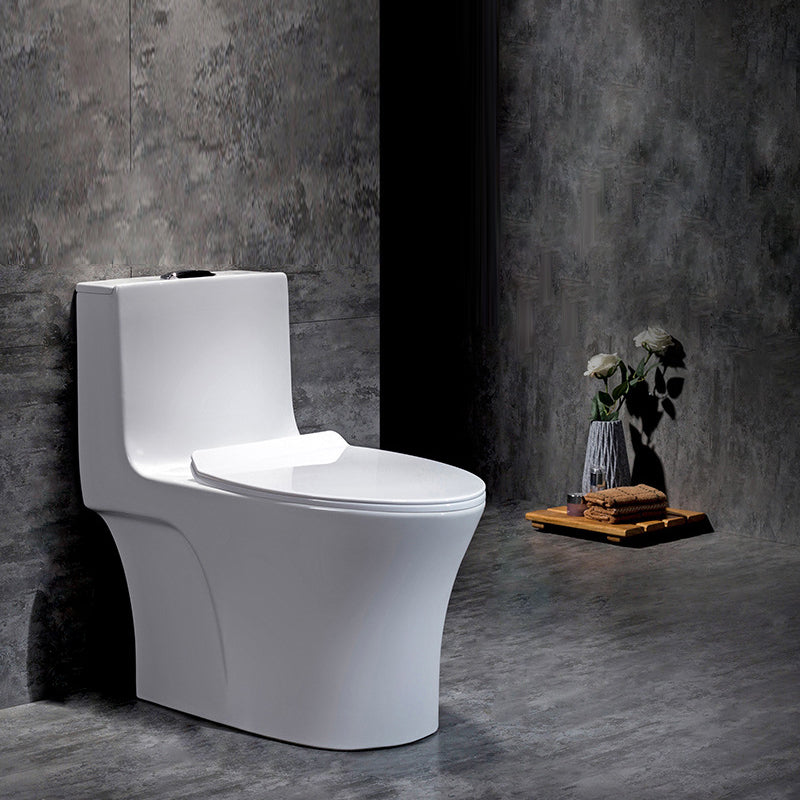 Contemporary Siphon Jet Flush Toilet White Urine Toilet with Seat for Bathroom
