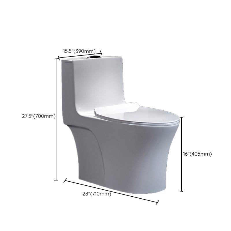 Contemporary Siphon Jet Flush Toilet White Urine Toilet with Seat for Bathroom