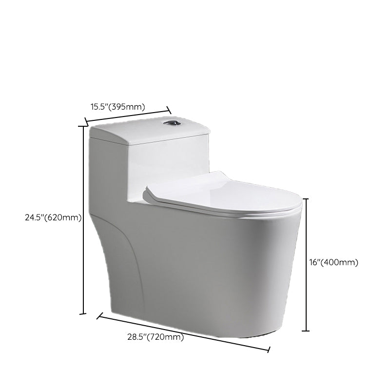 Contemporary Siphon Jet Flush Toilet White Urine Toilet with Seat for Bathroom