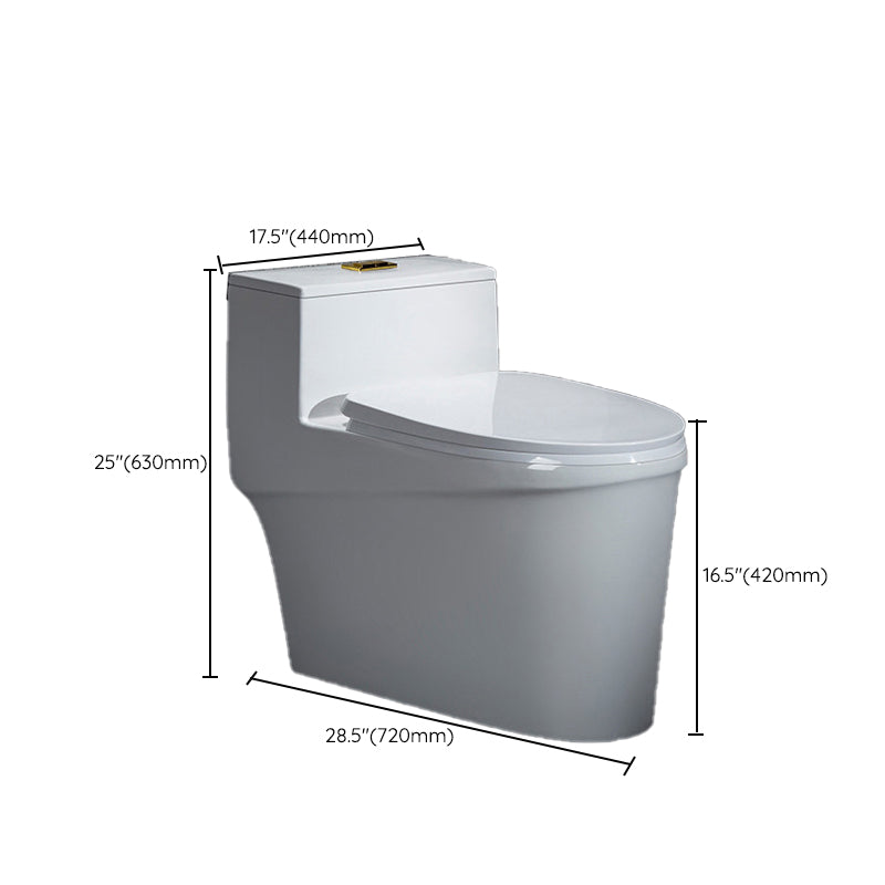 Contemporary Siphon Jet Flush Toilet White Urine Toilet with Seat for Bathroom