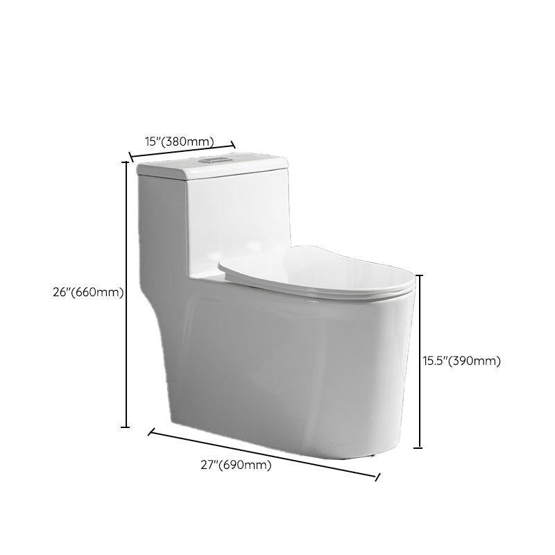 Contemporary Siphon Jet Flush Toilet White Urine Toilet with Seat for Bathroom