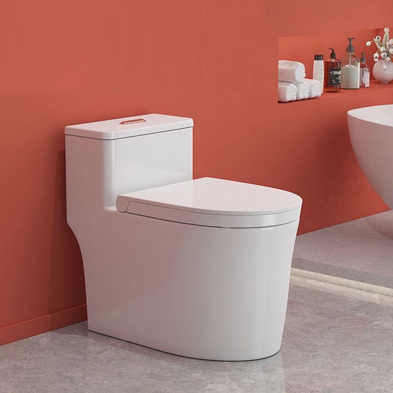 Traditional Floor Mount Toilet White Seat Included Toilet Bowl for Bathroom