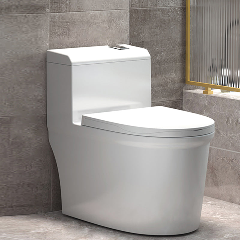 Traditional Floor Mount Toilet White Seat Included Toilet Bowl for Bathroom