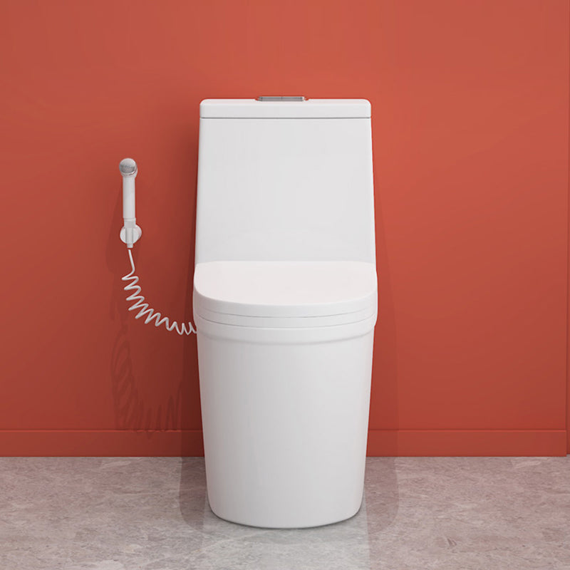 Traditional Floor Mount Toilet White Seat Included Toilet Bowl for Bathroom